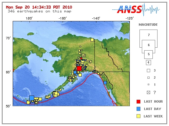 Earthquake in Alaska, September 20, 2010 - Near Anchorage, Wasilla