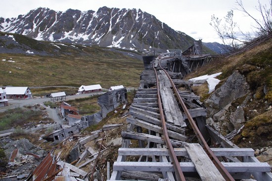 Part of the railway in Independence Mine, Hatcher Pass, Alaska