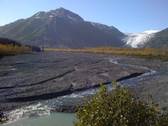 A green river near Exit Glacier, in Seward, Alaska