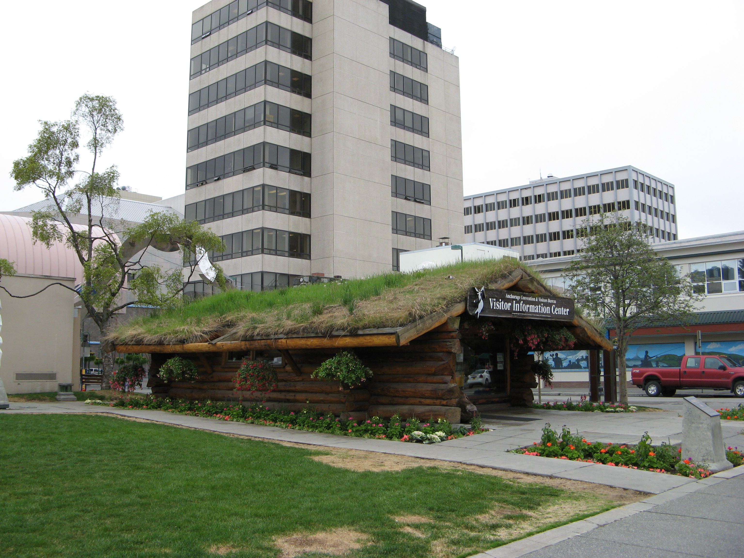 Anchorage, Alaska visitor's information center (grass roof).