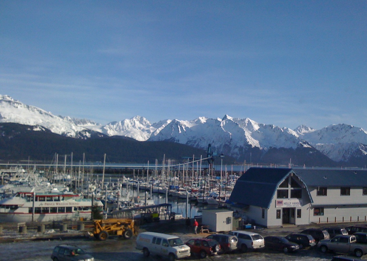Seward, Alaska harbor (port) area, February, 2011.