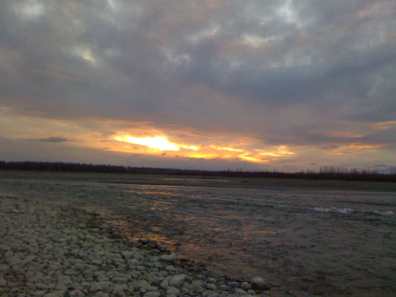 Sunset at the Talkeetna rivers, October 21, 2010.