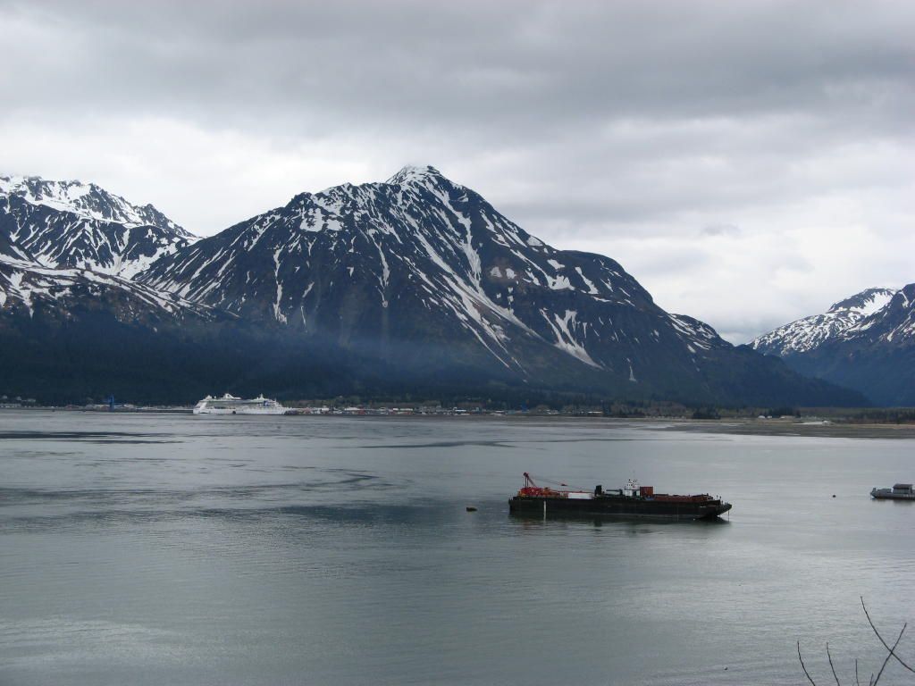 A picture of Seward from the other side of the water