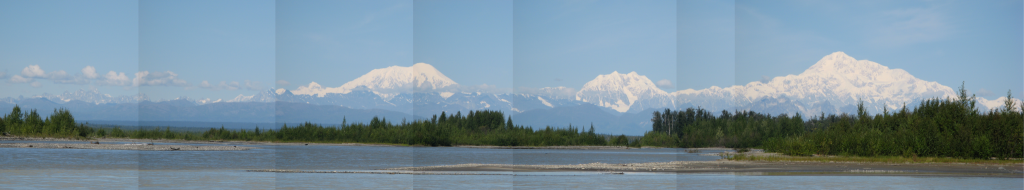 A view of the Denali (Mt. McKinley) range from the river in Talkeetna