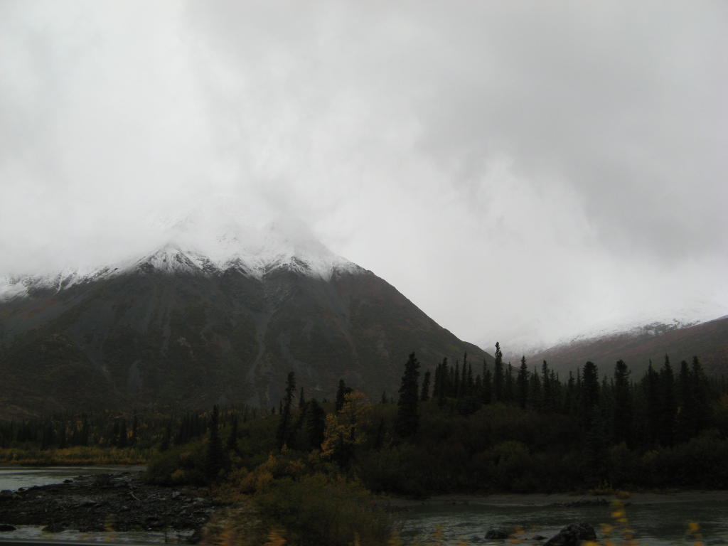 All the mountains in Denali now have a little snow.