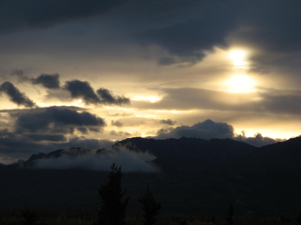 Sunrise over Otto Lake in Healy, Alaska.