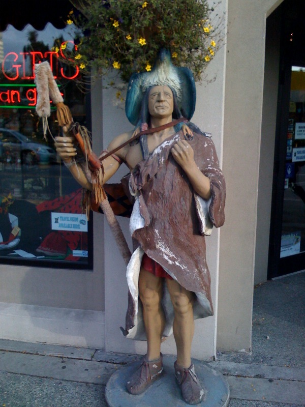 Native Indian statue in Anchorage, AK