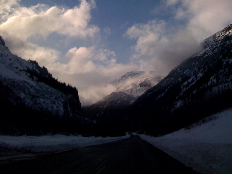 The road into Stewart, British Columbia