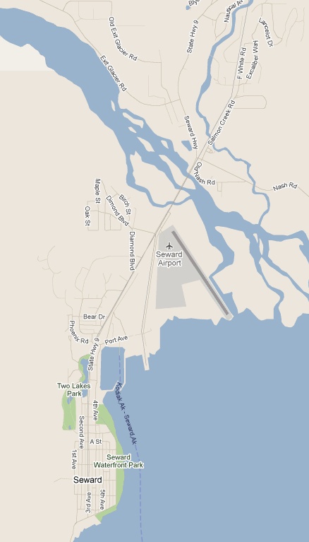 Seward, Alaska harbor (port) map and downtown map