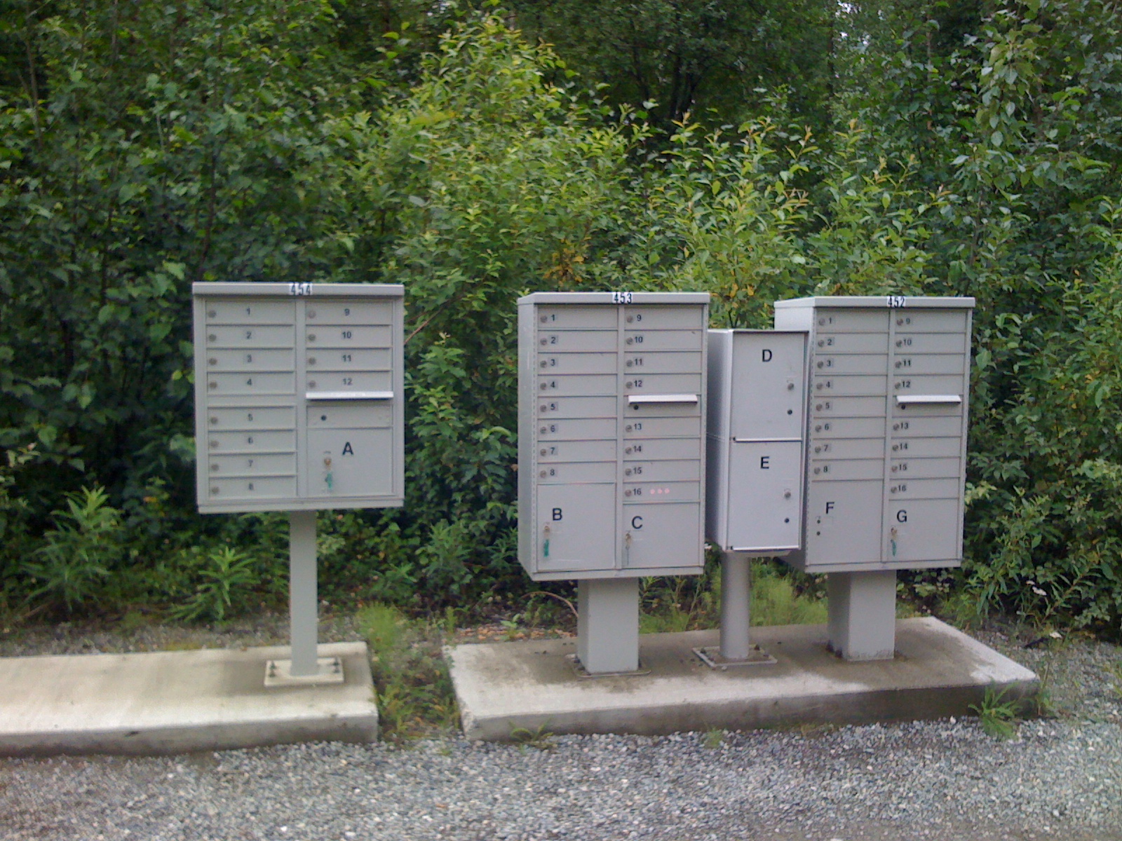 A set of mailboxes in Wasilla, Alaska.