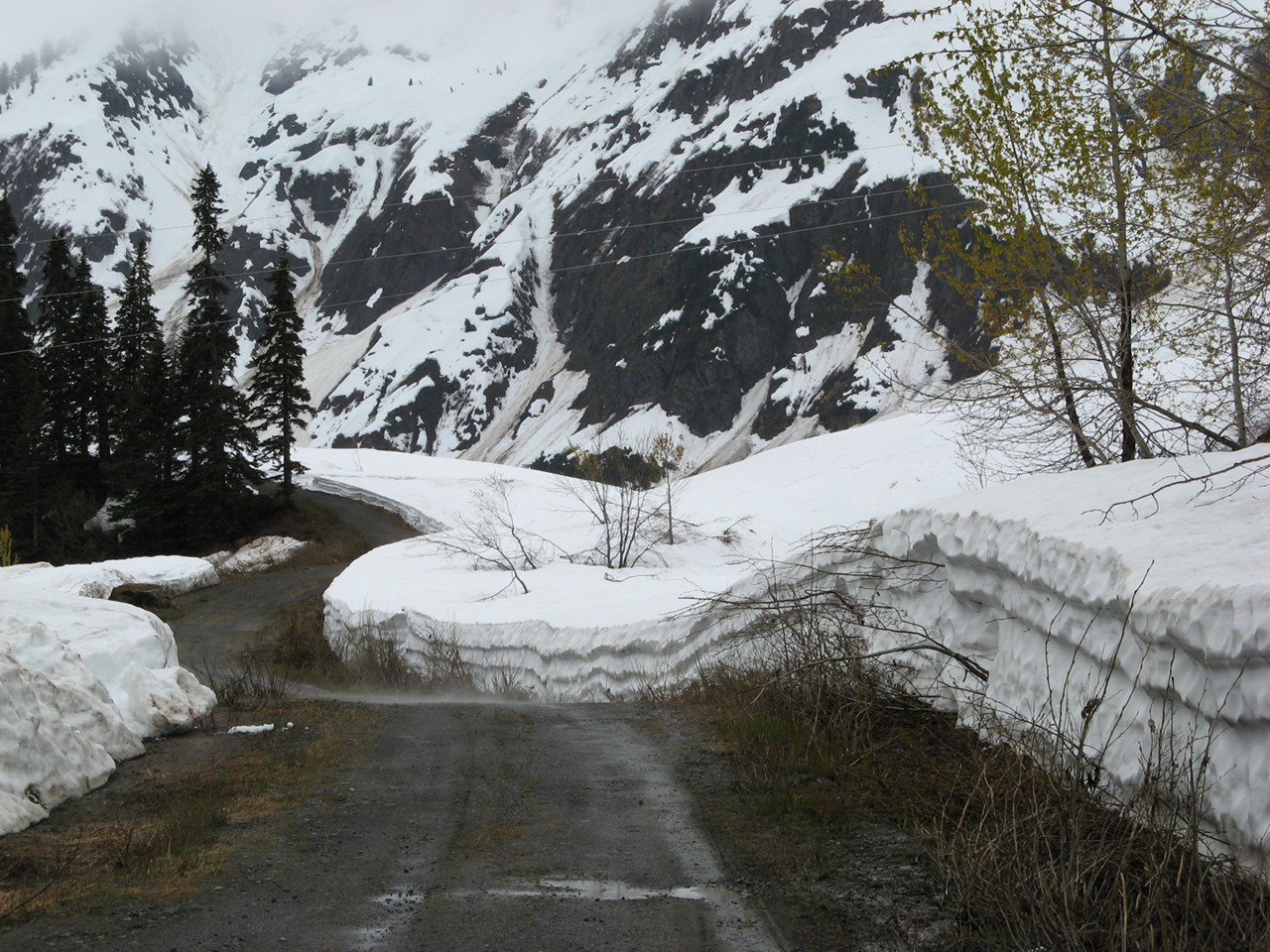 Deep snow in Stewart, British Columbia, May, 2007.
