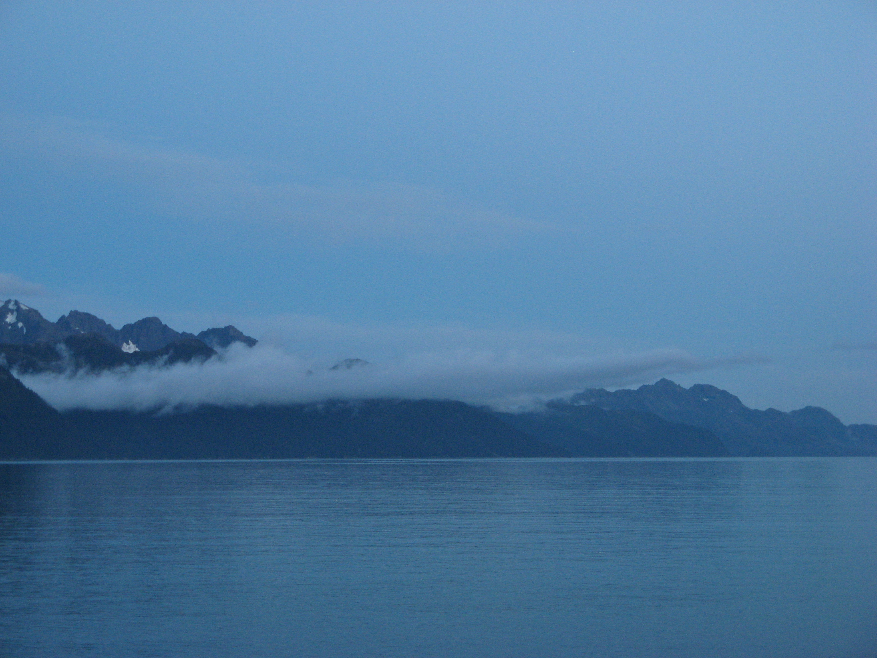 Seward, Alaska fog in Resurrection Bay.