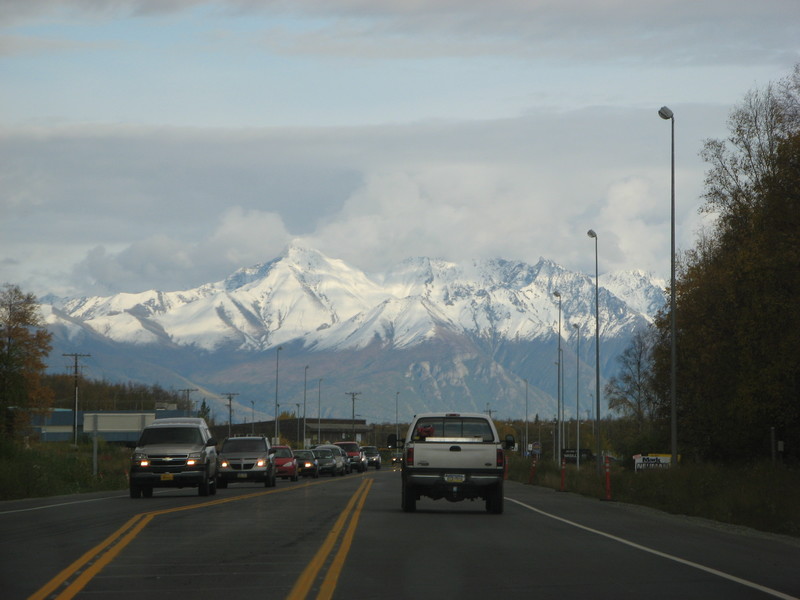 The snow line in the mountains, September, 2007.