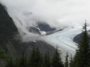 View of a glacier from Hyder, Alaska
